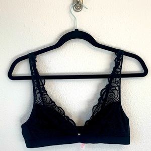 VS Pink Black Lace Bralette - Medium